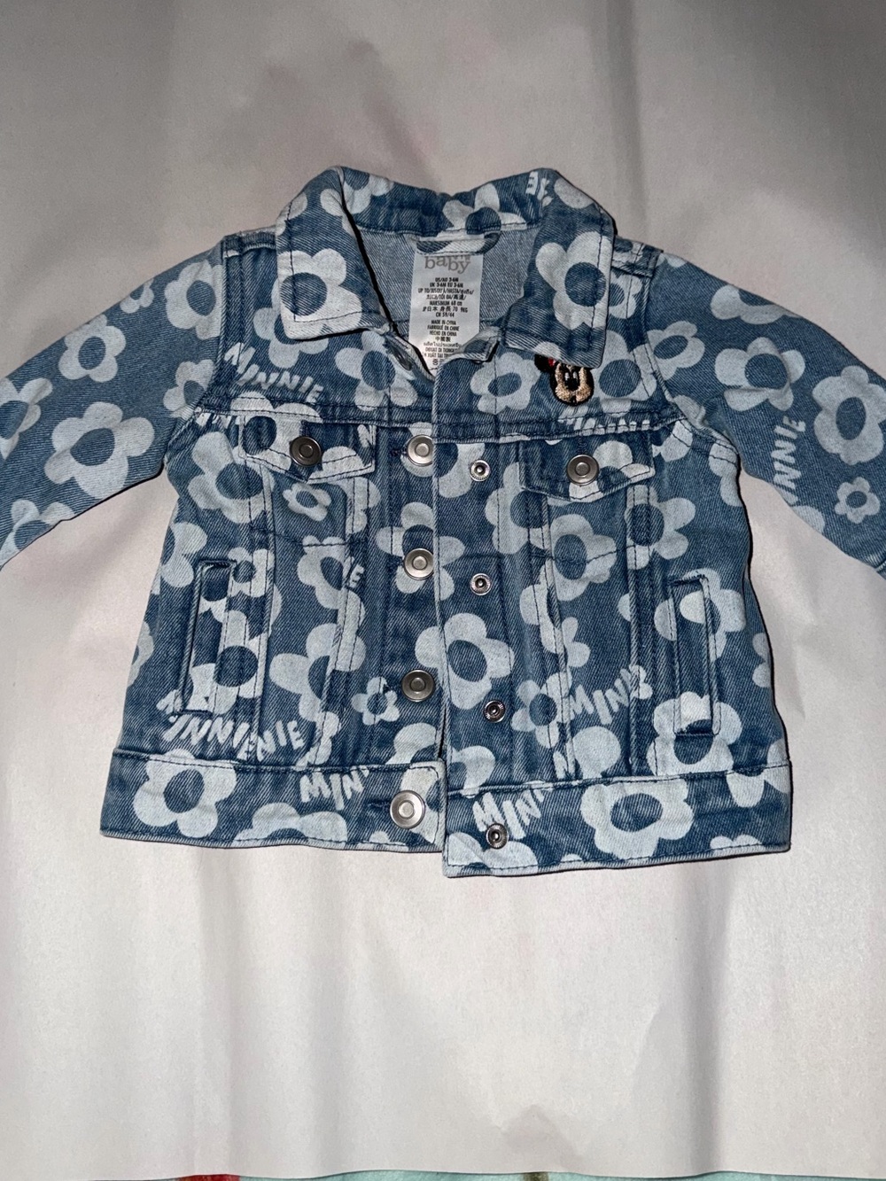 Disney Blue Floral Minnie Denim Jacket for Kids